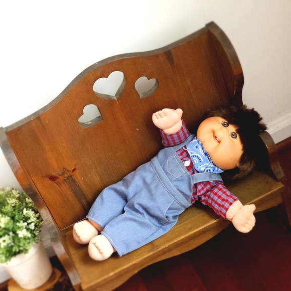 Signed Xavier Roberts Cabbage Patch Doll Missing Front Teeth Boy 18" Brown Hair - Picture 9 of 16